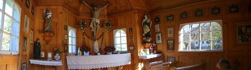 Inneres der Fatima Kapelle in Geserberg
