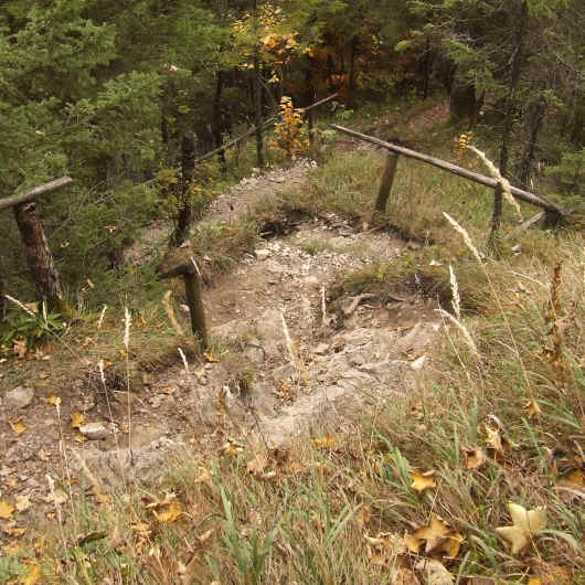 Die nächste Herausforderung ist, bis zur Brücke hinauf zu kommen.