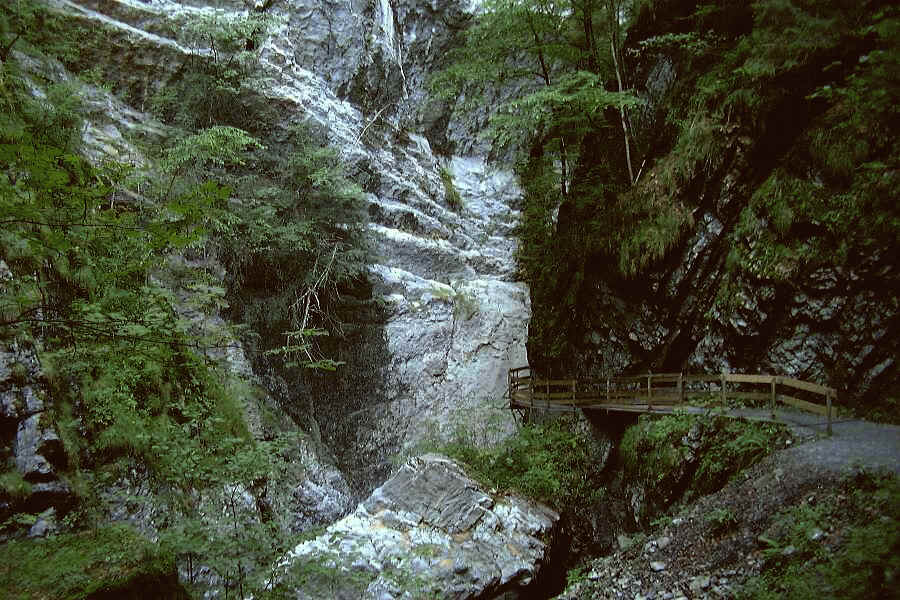 Ausgang der Alplochschlucht mit Holzsteg